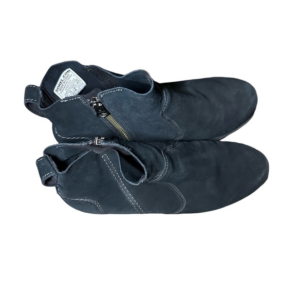 Sorel Women's Evie Bootie Size 9.5 Waterproof Black Suede Zip Wedge Ankle Boots - Picture 2 of 7